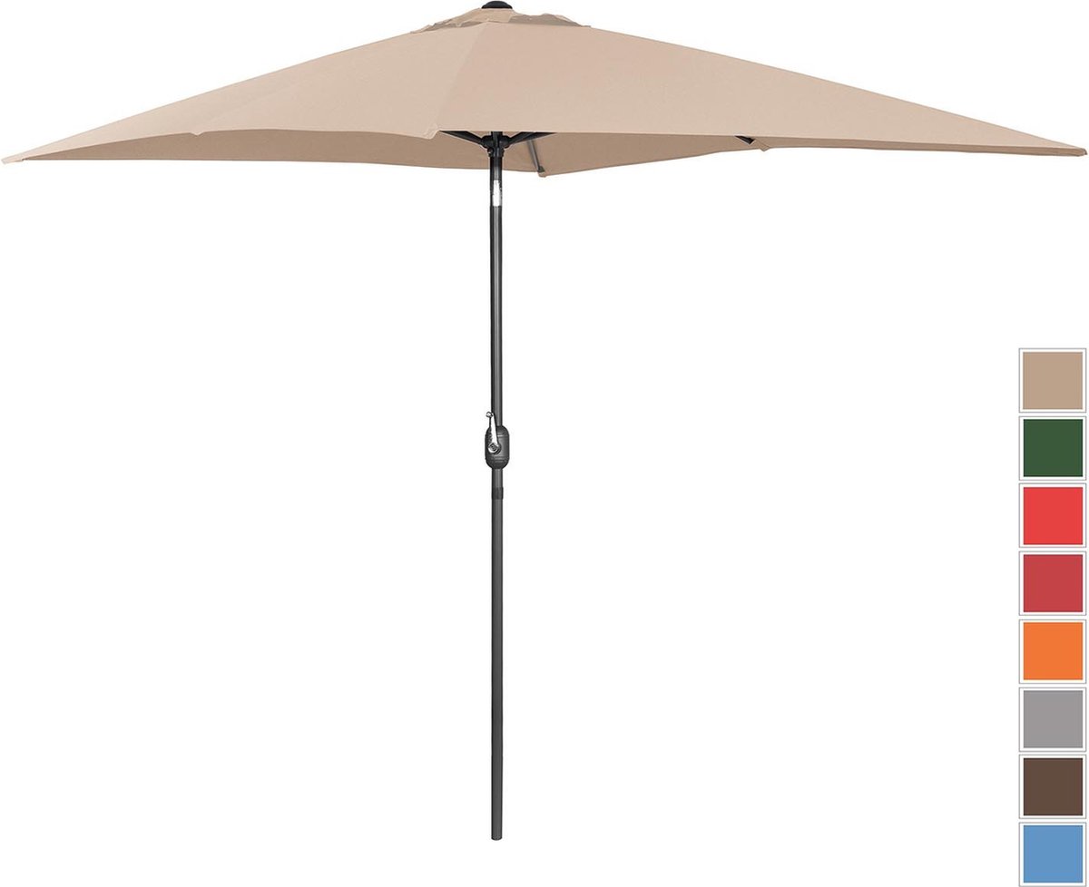 Uniprodo Parasol groot - creme - rechthoekig - 200 x 300 cm - kantelbaar