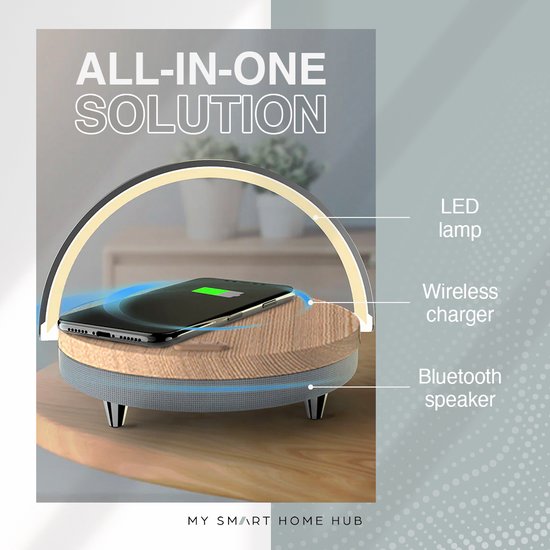 Chargeur sans fil Smart Home QI pour téléphone portable avec lampe de