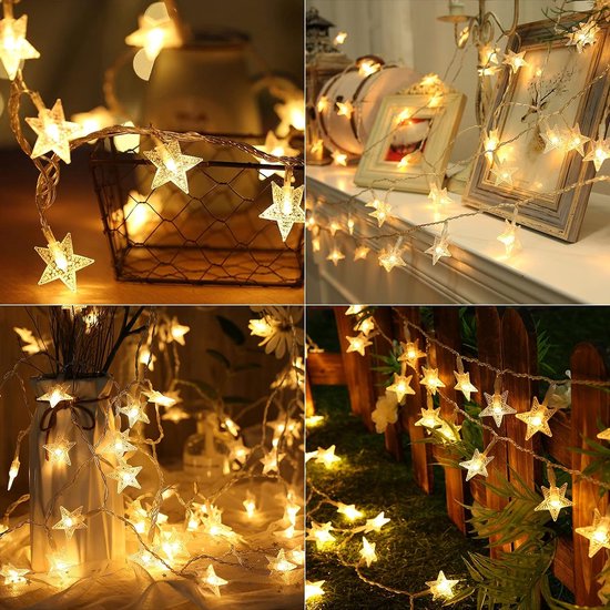 Guirlande lumineuse en forme d'étoile, guirlande lumineuse en forme d'étoile  3D avec 20 LED, éclairage de Noël, guirlande lumineuse à piles pour  intérieur et extérieur, décoration d'intérieur : : Outils et  Bricolage
