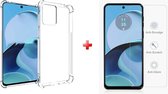 Silicone transparant shockproof gel hoesje Motorola Moto G14 met glas screenprotector