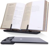 Castagnola Verstelbare Boekenstandaard - Boekenhouder met 7 Standen - Kookboekhouder Metaal - Tablethouder Zwart - Anti Slip Leesstandaard - Boekensteun