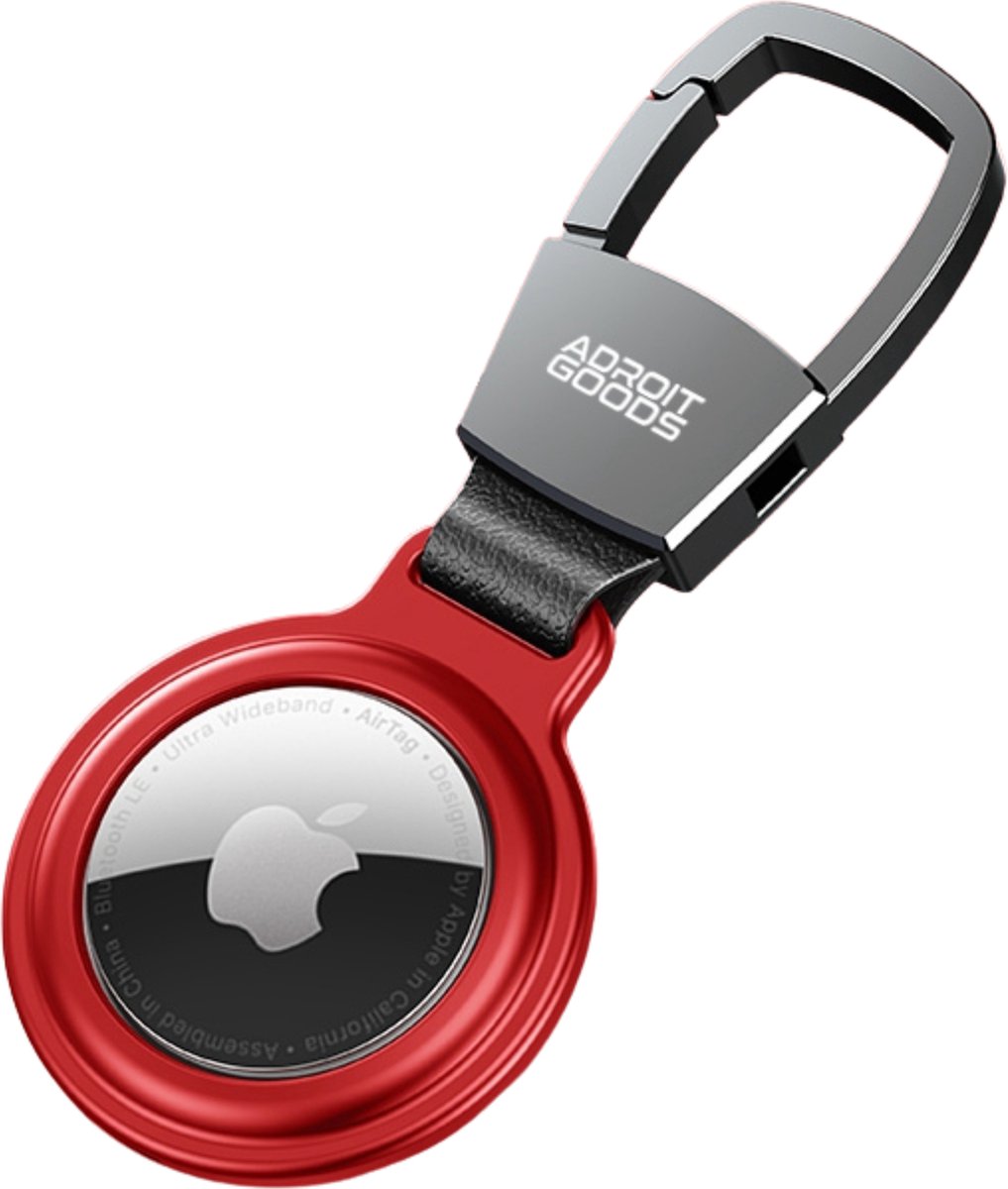 AdroitGoods Aluminium Beschermhoes – Geschikt voor Apple AirTag – Sleutelhanger Houder – Rood
