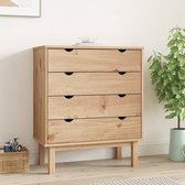 The Living Store OTTA Houten Ladekast - 76.5 x 39.5 x 90 cm - Massief grenenhout