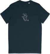 Dames Heren T Shirt -Grafische Vis Print - Blauw - L