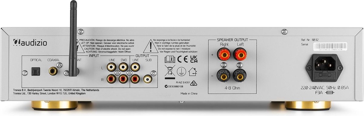 Auna Amplificateur Audio/ HiFi Système Stéréo Recepteur Bluetooth HiFi pour  Ampli Stereo, Contrôle Basses et Aigus, Univers Hi-FI, Amplificateurs 4