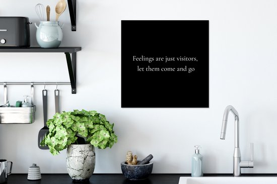 Cadre photo avec affiche - Sentiments - Citation - Les sentiments ne sont que des visiteurs, laissez-les aller et venir - Proverbes - Citation de la vie Daily - 40x40 cm - Cadre pour affiche