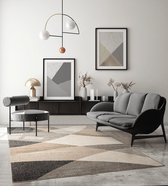 Modern design woon- of slaapkamer tapijt | Golvend patroon - Beige 200x280 | Binnen - The Carpet PEARL
