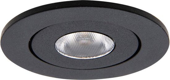 Ledmatters - Inbouwspot Zwart - Dimbaar - 3 watt - 345 Lumen - 3000 Kelvin - Wit licht - IP65 Badkamerverlichting