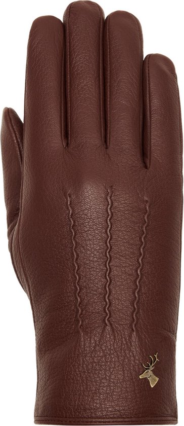 Schwartz & von Halen Handschoenen Dames - Julia (bruin) - geitenleren handschoenen met luxe faux fur voering & touchscreen-functie - Bruin maat 6,5