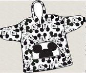 Disney Mickey Mouse Couverture polaire à capuche Happy – Adulte (taille unique) – Flanelle de polyester