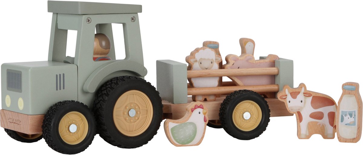 Order the Little Dutch Tractor With Trailer Little Farm FSC online - Baby  Plus