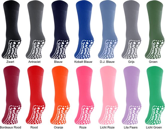 Ensemble de chaussettes Budino Chaussettes d'intérieur - Chaussettes antidérapantes - 3 paires - taille 43-46 - Blauw Cobalt