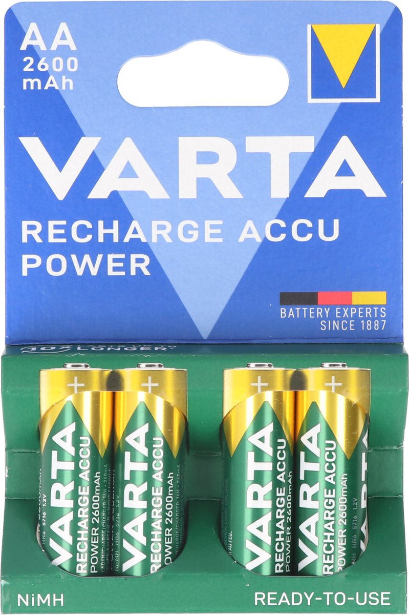 Piles rechargeables AA Varta - 4 pièces