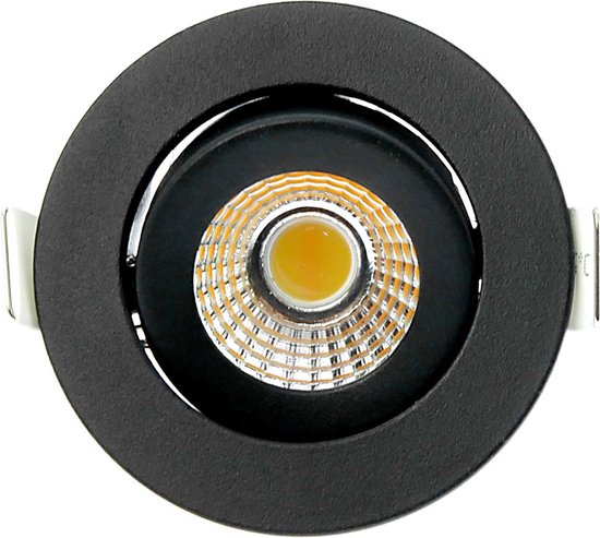 Spot encastrable LED à intensité variable, encastrable peu profond, IP54, dim to warm, noir, petit/55 mm