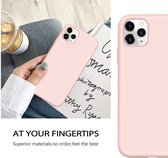 LuxeBass Hoesje geschikt voor Apple iPhone 12 - Anti Scratch - Silicone case - Kunststof - Soft cover - Sand roze