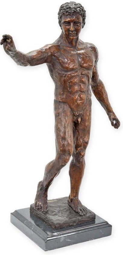 Brons beeld - beeld David van Michelangelo - sculptuur - 39 cm hoog