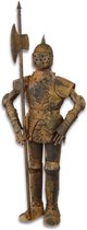 Beeld - ijzeren ridder - bruin - harnas - 89,5 cm hoog