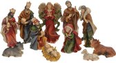 Figurines de la crèche Cheqo® - Figurines de la crèche - Groupe de Noël - Figurines de Noël - 11 pièces