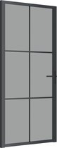 vidaXL - Binnendeur - 93x201,5 - cm - ESG-glas - en - aluminium - zwart