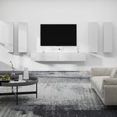 Set de Meubles de Télévision The Living Store - Blanc brillant - 2x 100x30x30cm - 4x 30,5x30x110cm