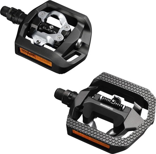 Pedaalset Shimano Click'R T421 platform + enkelzijdig SPD met SM-SH56 plaatjes - zwart — afbeelding 4