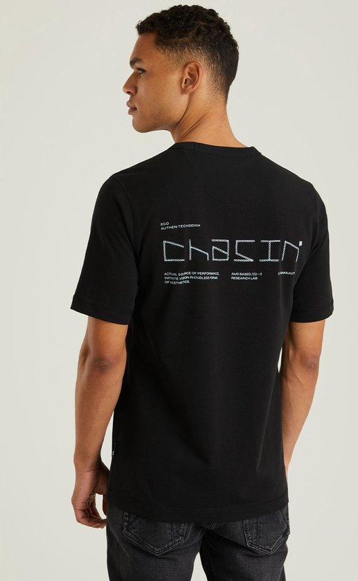 Chasin' T-shirt Eenvoudig T-shirt Onyx Zwart Maat M