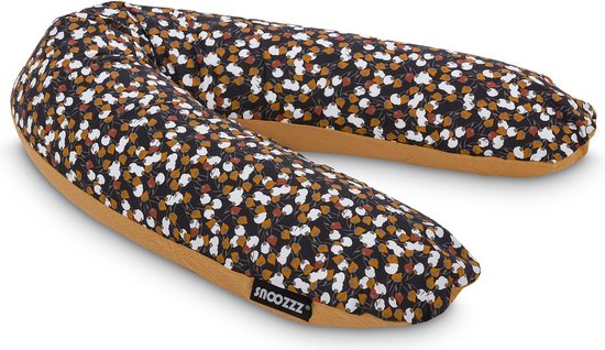 Voedingskussen - Snoozzz Voedingskussen Zwangerschapskussen Zijslaapkussen - met afneembare hoes van katoen - 185 cm - Blossom Camel