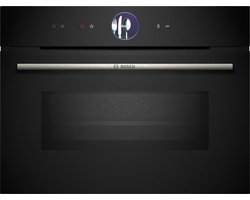 Bosch CMG7361B1 - Serie 8 - Compacte inbouwoven met magnetron - 60 cm x 45 cm - Air Fry-functie: voor perfect en gezonde gefrituurde gerechten - eenvoudige reiniging van de oven - Home Connect