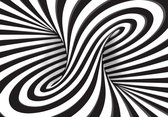 Papier peint photo - Papier Peint Intissé - Tornado 3D - Illusion Optique - Zwart& Blanc - 254 x 184 cm