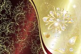 Fotobehang - Vlies Behang - Luxe Gouden Sierpatroon - 254 x 184 cm