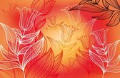 Fotobehang - Vlies Behang - Dansende Tulpen Kunst - 254 x 184 cm