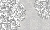 Fotobehang - Vlies Behang - Luxe Bloemen Geometrie - 368 x 254 cm