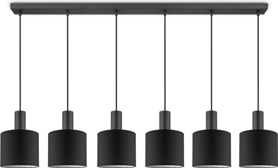 Home Sweet Home hanglamp Bling - verlichtingspendel Xxl Beam 6L inclusief lampenkap 20/20/17cm - pendel lengte 150.5 cm - geschikt voor E27 LED lamp - Pendellamp geschikt voor woonkamer, slaapkamer, keuken - Zwart