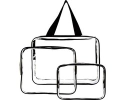 Techvavo® Transparante Toilettas Set - 3 Stuks - Doorzichtige Reis Toilettassen - Travel Organizer & Make-up Tas - Voor Handbagage en Koffer