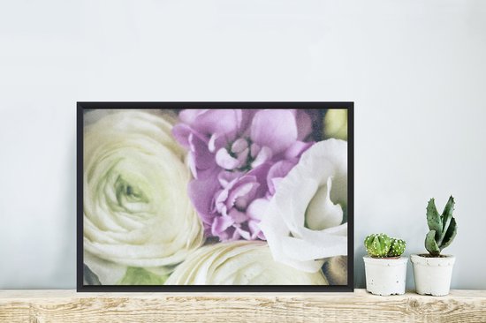 Fotolijst incl. Poster - Bloemen - Rozen - Natuur - 60x40 cm - Posterlijst