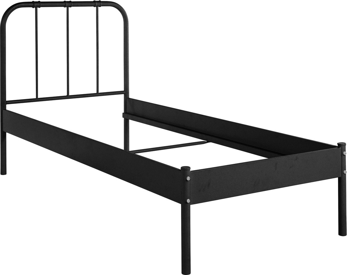 Aaron-Bed - Zwart Metaal - 90x200