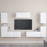 The Living Store Televisiekast - Trendy Design - Meerdere Vakken - Eenvoudig te Onderhouden - Wit - Spaanplaat - 80 x 30 x 30 cm (L) 30.5 x 30 x 60 cm (M) - Montage Vereist - 3 x tv-meubel (L) 4 x tv-meubel (M)