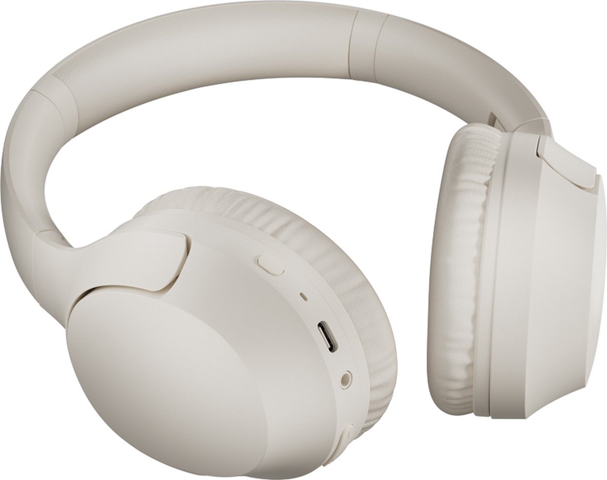 Afbeelding 2 van Over Ear Koptelefoon Draadloos - Draadloze Headset met Microfoon - Bluetooth 5.3 - 60 Uur Batterij - Inklapbaar - ENC Kristalheldere Gesprekken - Bluetooth Headset - Wit