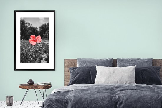 Cadre photo avec affiche - Fleurs - Rose - Zwart - Wit - 80x120 cm - Cadre pour affiche
