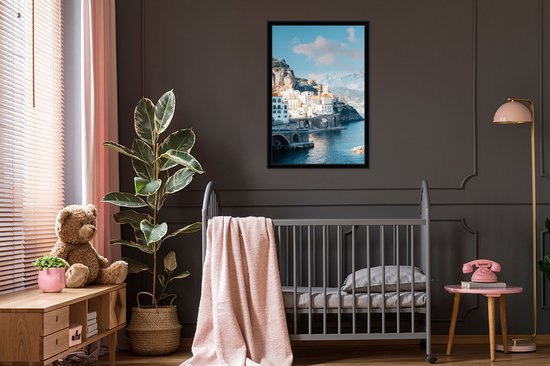 Photo encadrée - Cadre photo Littoral en Italie noir sans passe partout 60x90 cm - Affiche encadrée (Décoration murale salon / chambre)