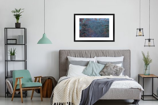 Cadre photo avec affiche - Rouille - Aqua - Blauw - 90x60 cm - Cadre pour affiche