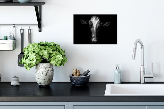 Fotolijst incl. Poster - Koe - Dieren - Zwart - 30x20 cm - Posterlijst