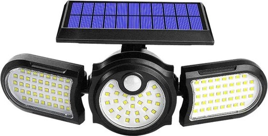 Buitenlamp met bewegingssensor op Zonne Energie – Solar Buitenbeveiligingslamp – Dag Nacht Sensor – 112 LEDS – Zwart