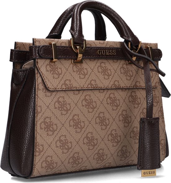 Guess Sestri Logo Mini Satchel in Brown