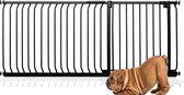 Bettacare Elite Hondenhek Assortiment, 171cm - 180cm (23 opties beschikbaar), Mat Zwart, Traphekje Zonder Boren Hek voor Honden en Puppy's, Huisdier en Hond Barrière, Eenvoudige Installatie