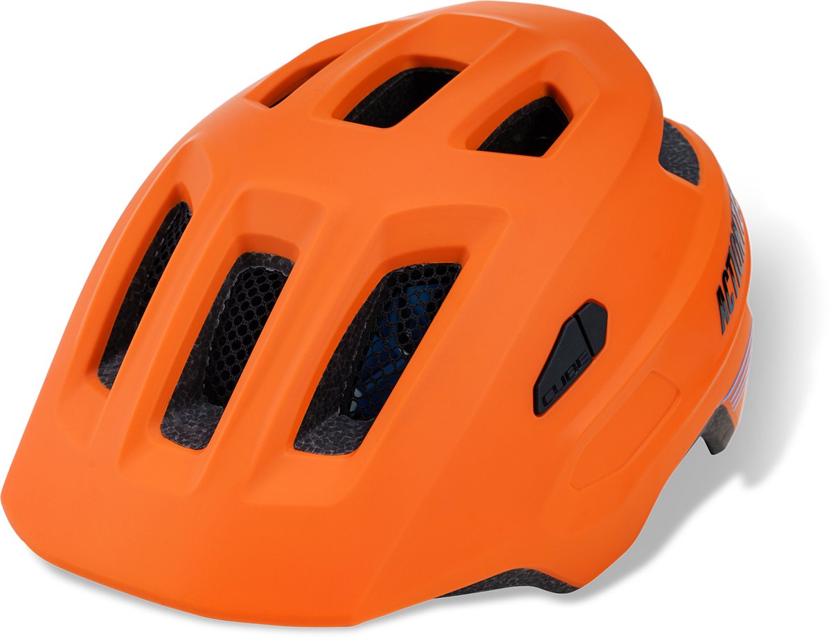 CUBE Fietshelm Linok X Actionteam - Kinderhelm - 11 Ventilatiegaten - Met LED-lamp - MIPS - EPS In-Mould - 46-51 cm - XS - Oranje