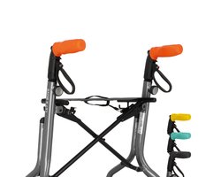 MyRollerSleeve opschuifbare ergonomische / anatomische handvatten voor rollator of rolstoel. Voorkomt pijnlijke handen met gelkussen. Personaliseerbaar: pimp rollator. Oranje 21x6,5x9cm