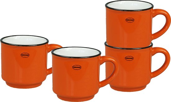 CABANAZ - kop, keramiek, ESPRESSO CUP, 90 ml, oranje, set/4