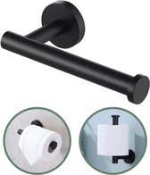 WC Rol Houder Zwart - Toilet Rol houder - Zwarte Toiletrolhouder - RVS - Schroefmontage