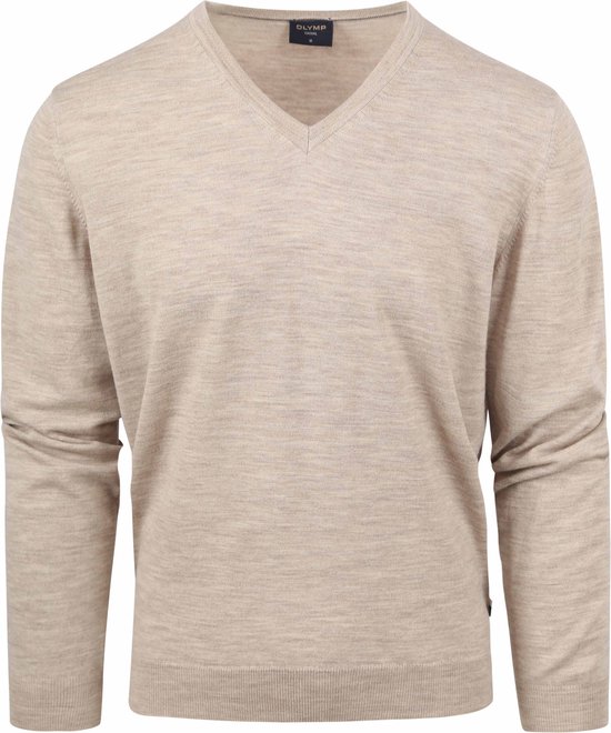 OLYMP - Casual Trui Wol Beige - Heren - Maat XL - Modern-fit